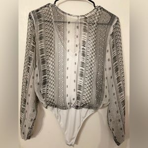 Express Chiffon Thong Bodysuit